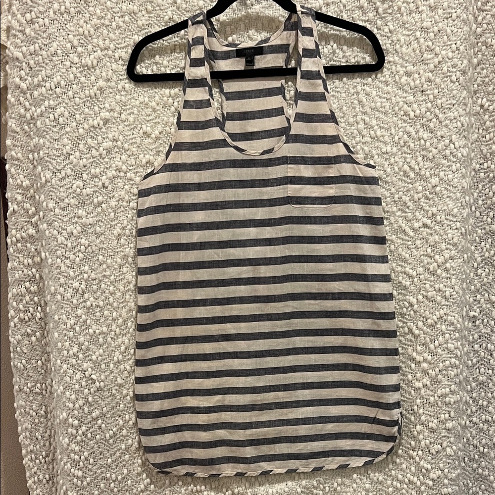 J. Crew Navy and White Striped Tank/Dress Top